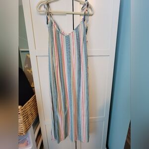 Beach Striped Summer Dress Cotton